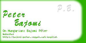 peter bajomi business card